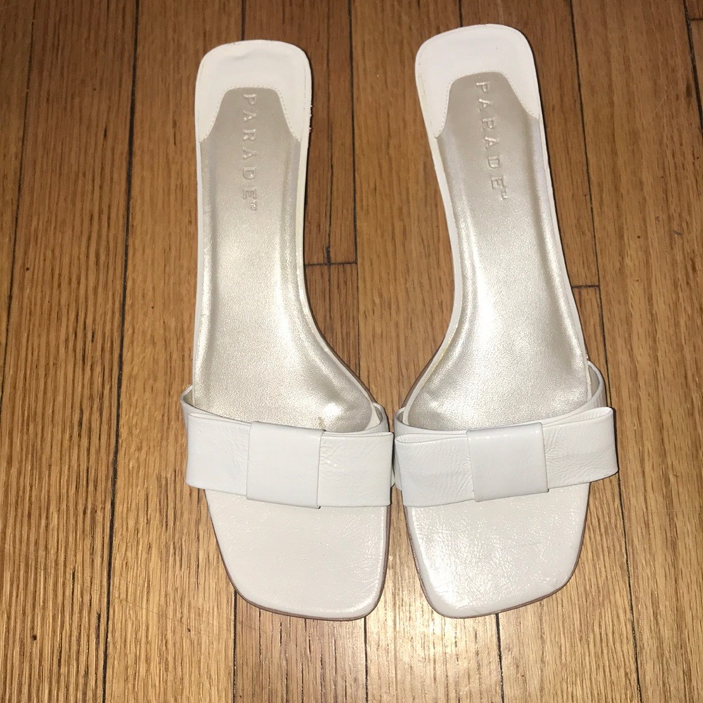 White Short Heeled Sandals by Parade